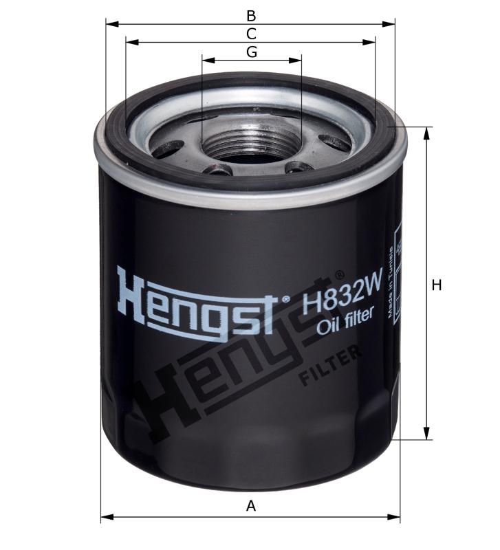 H832W oil filter spin-on